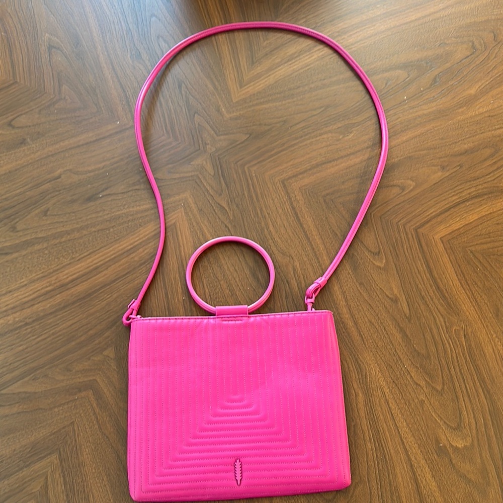 Pink Quilted Shoulder Bag with Gold Chain Strap